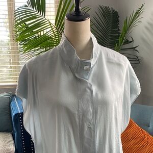 Vince Light Blue Short Sleeve Blouse